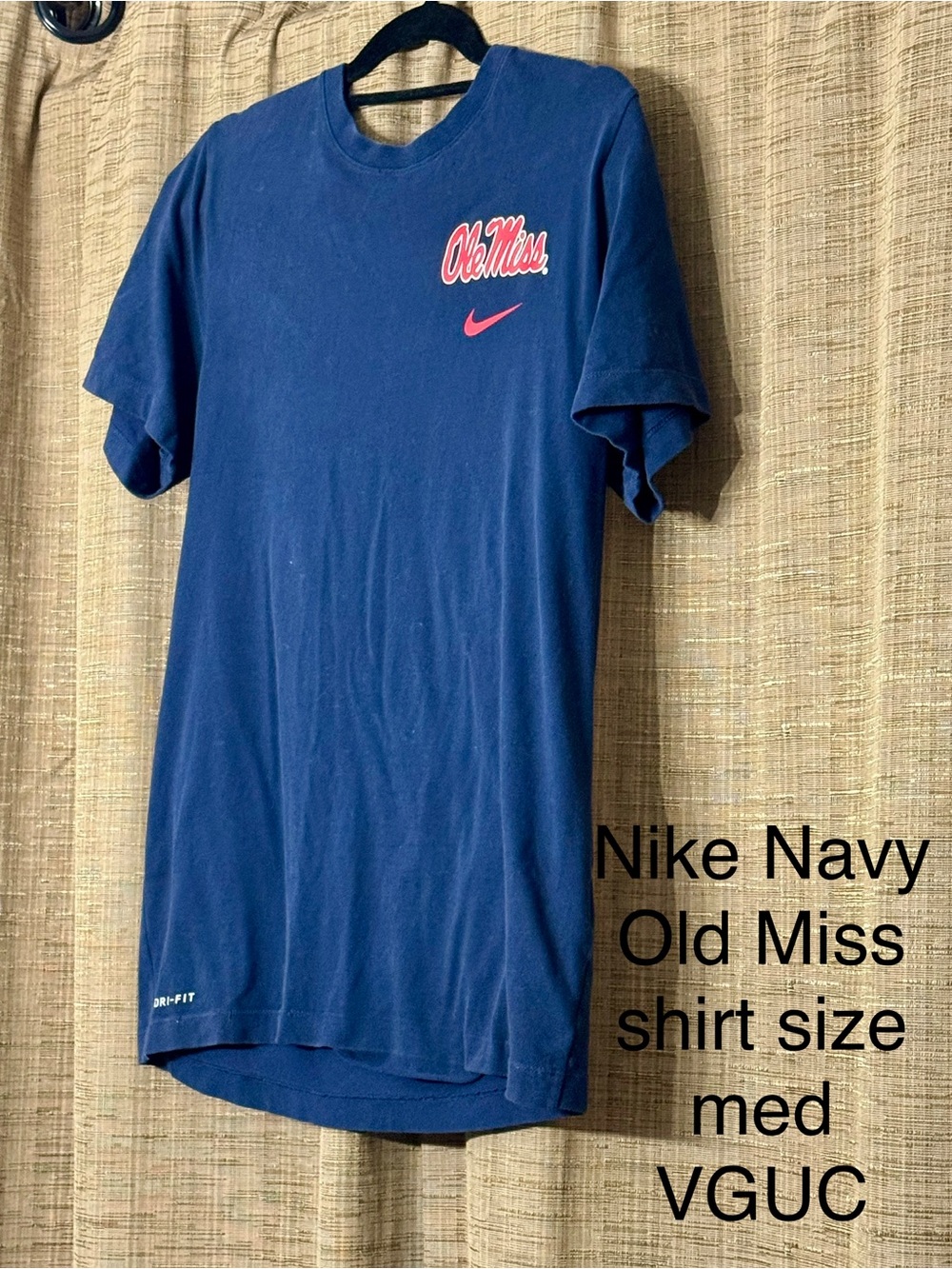 Nike Navy T-Shirt with Pink Ole Miss Logo VGUC